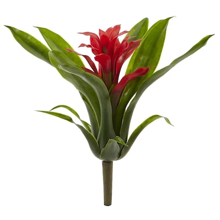 Nearly Natural 10 in. Bromeliad Artificial Flower, Red, 6PK 2237-S6-RD